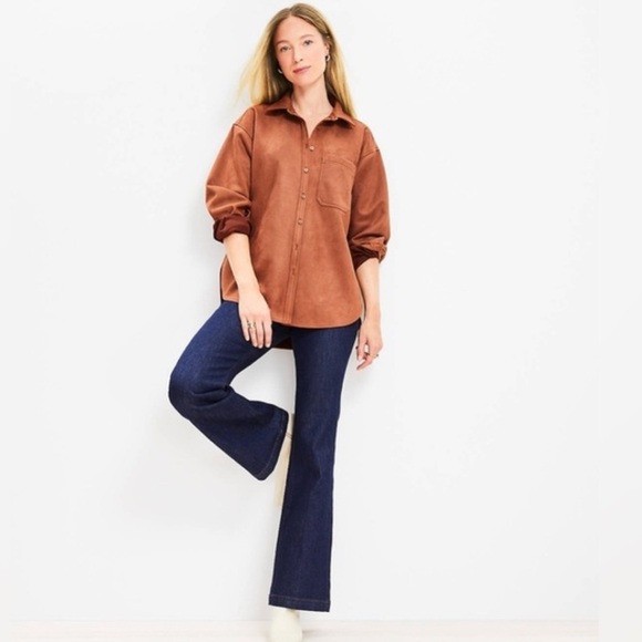 LOFT suede button down - Picture 2 of 6